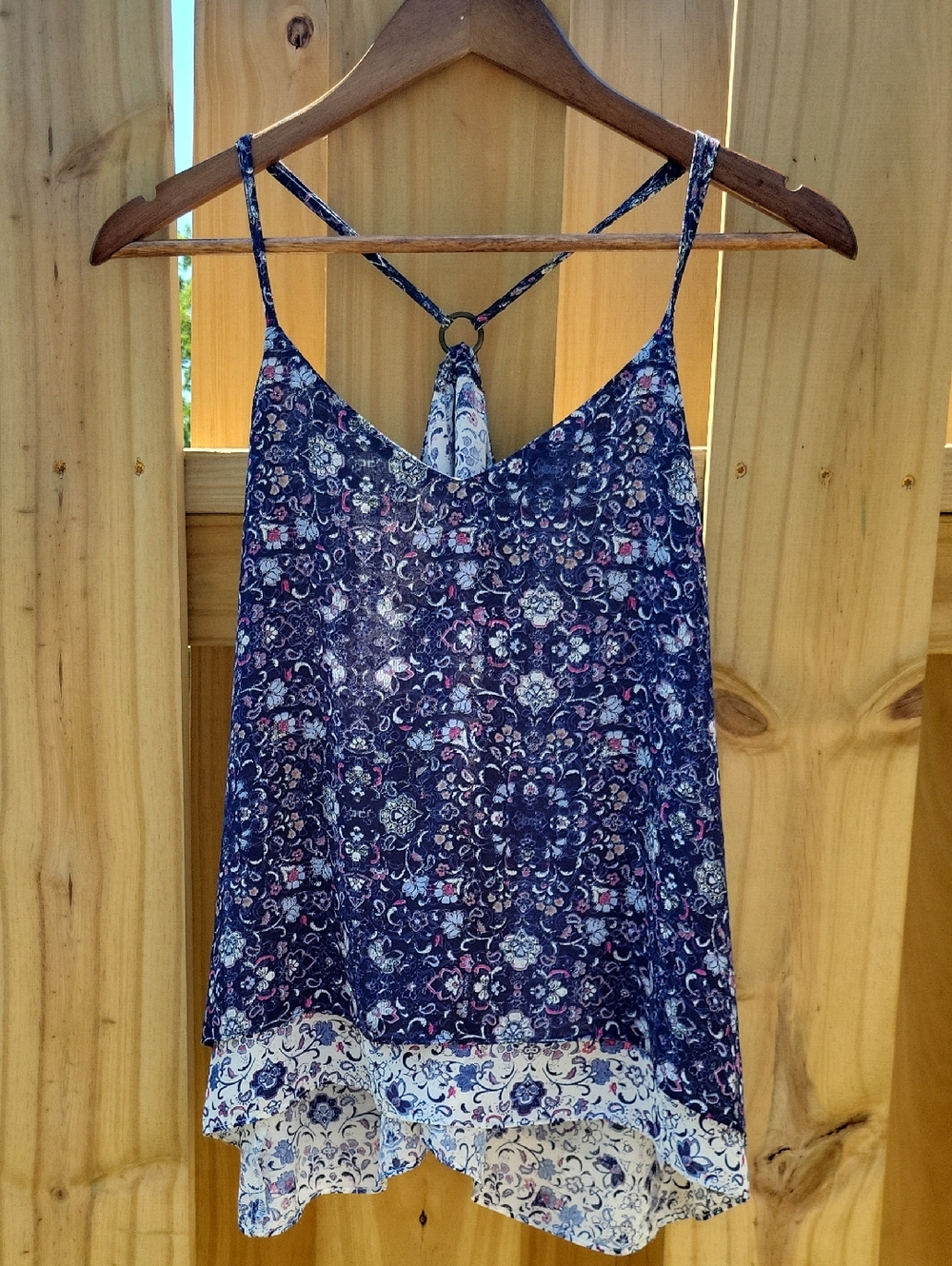 Maurices Navy Floral Print Spaghetti-Strap Camisole